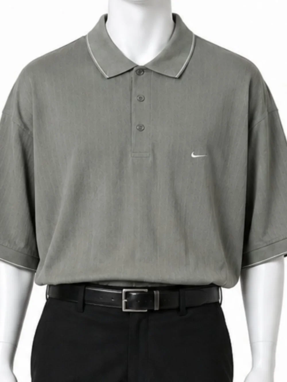 Nike Golf Dri-FIT Men XXL Polo Shirt Sage Green Striped Short Sleeve